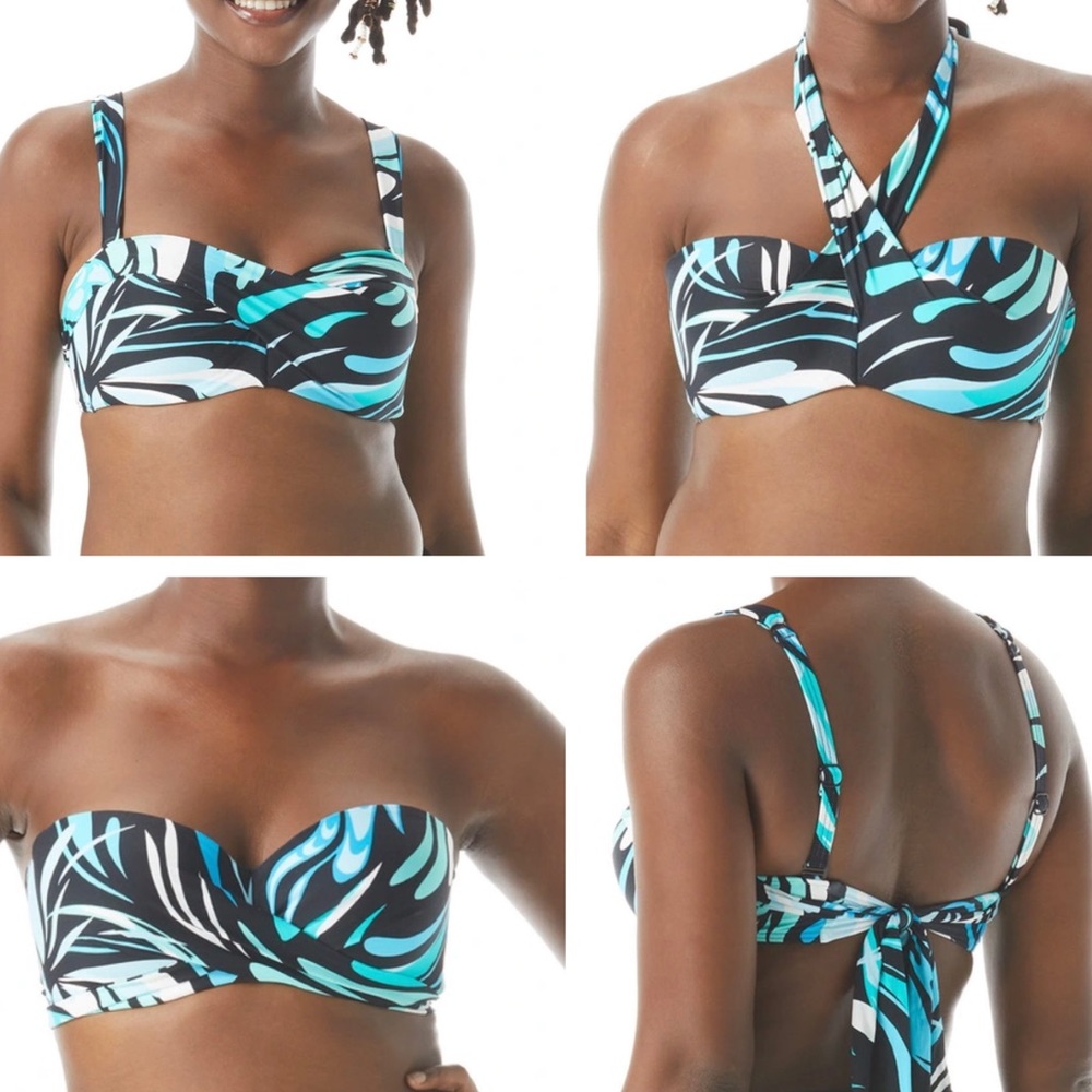 Coco Reef Cassis Swirl Bra sized convertible underwire bikini top- size 36/38DD